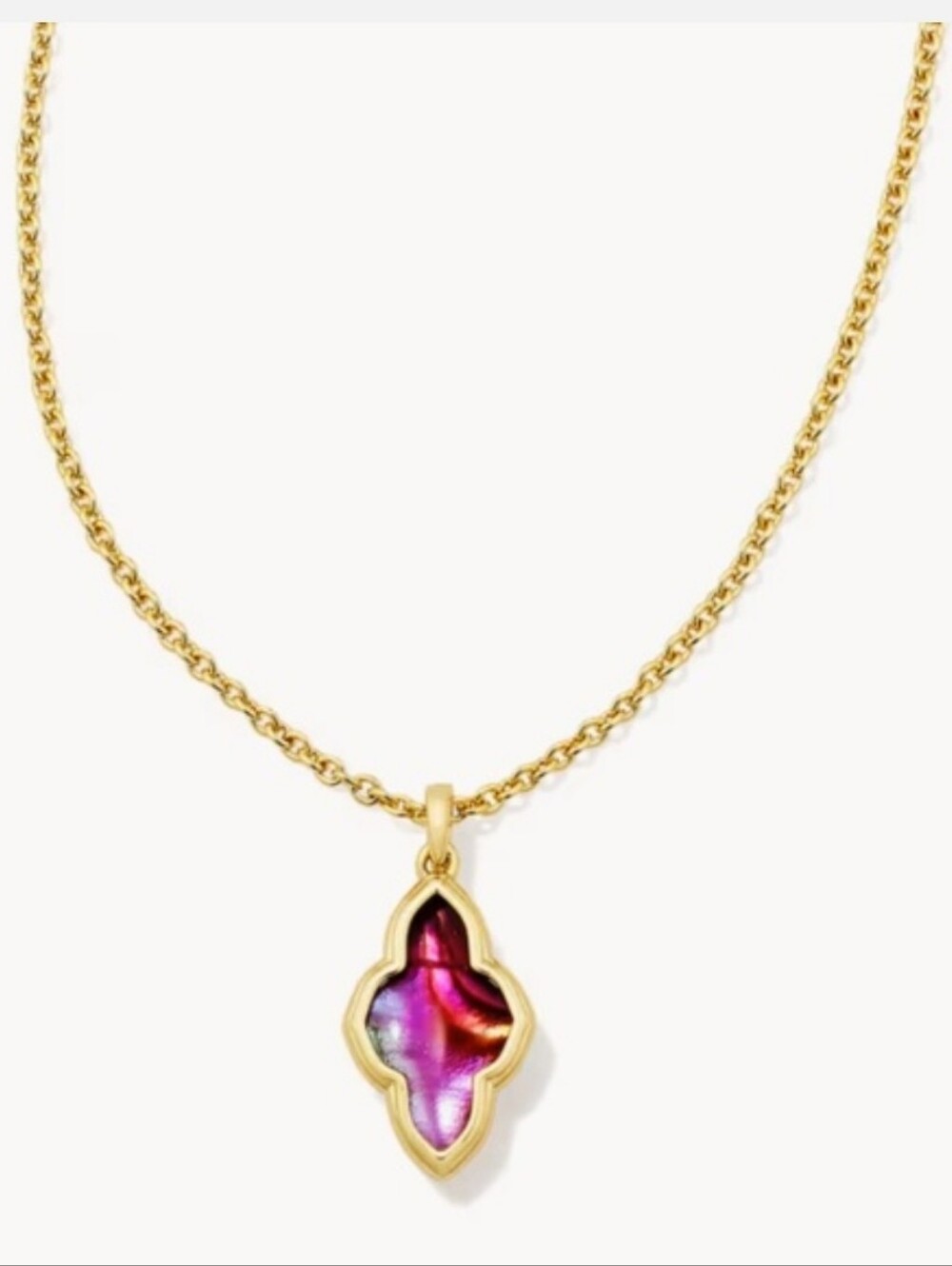Kendra Scott Framed Abbie Pendant Necklace Burgundy Illusion Small